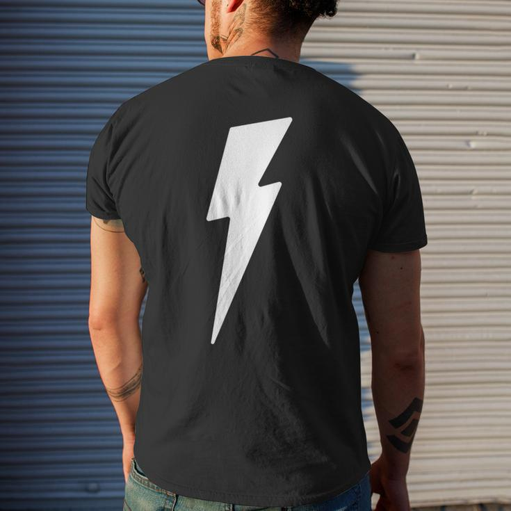 Simple Lightning Bolt In White Thunder Bolt Graphic Men's T-shirt Back Print Gifts for Him
