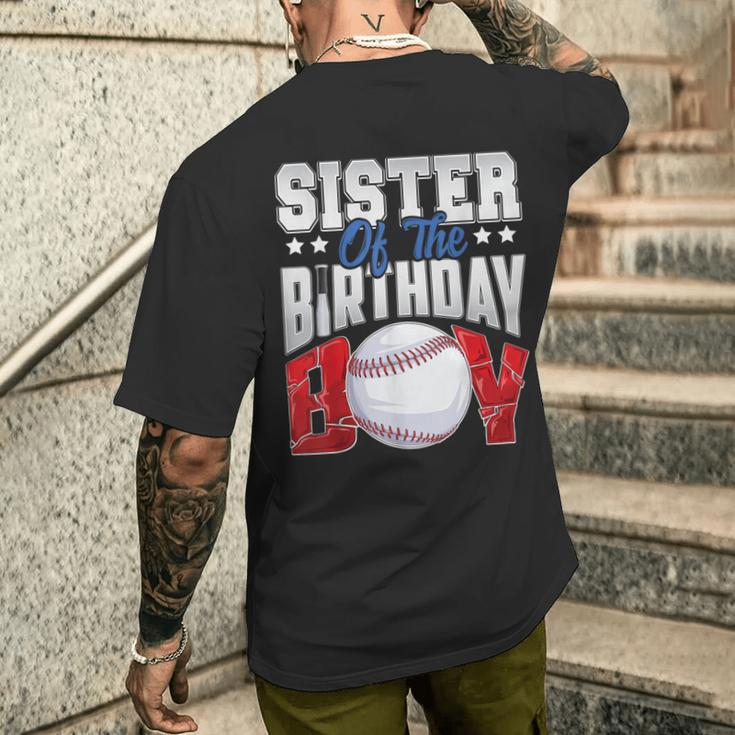 Sister Baseball Birthday Boy Family Baller B-Day Party Men's T-shirt Back Print Gifts for Him