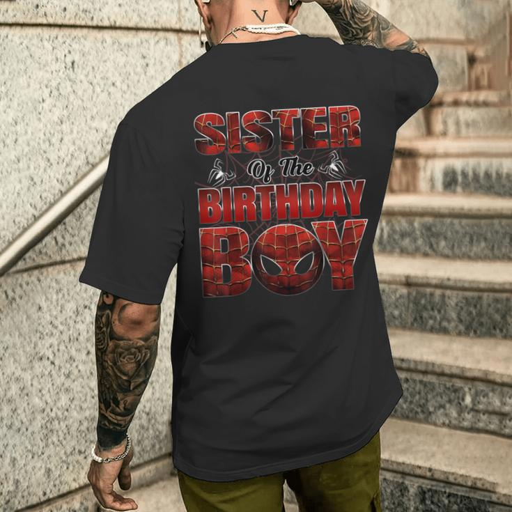 Sister Of The Birthday Boy Spider Family Matching Men's T-shirt Back Print Gifts for Him