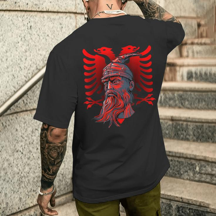 Skanderbeg Albanian National Hero Eagle Kosovo Albaner T-Shirt mit Rückendruck Geschenke für Ihn