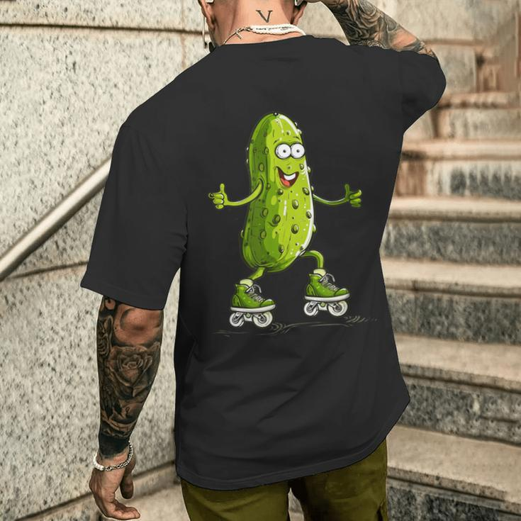 Skater Pickle Kostüm Für Inlineskating Liebhaber T-Shirt mit Rückendruck Geschenke für Ihn