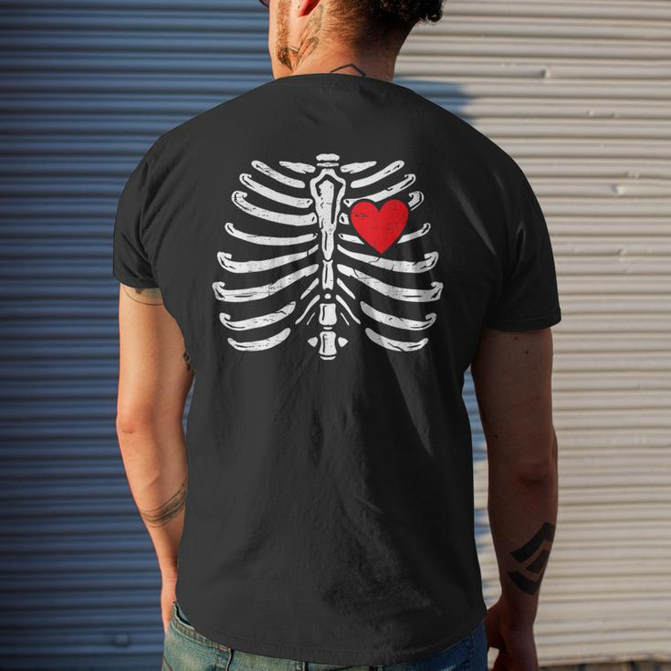 Skeleton Heart Rib Cage Halloween V2 Mens Back Print T-shirt Gifts for Him