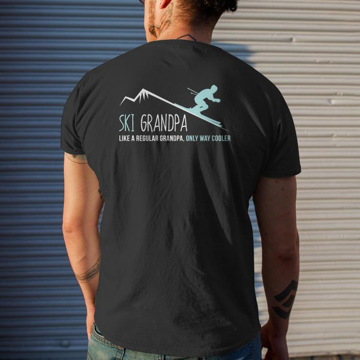 Ski Grandpa Cute Winter Skiing Mens Back Print T-shirt Gifts for Him
