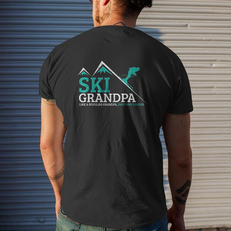 Ski Grandpa Mens Back Print T-shirt Gifts for Him