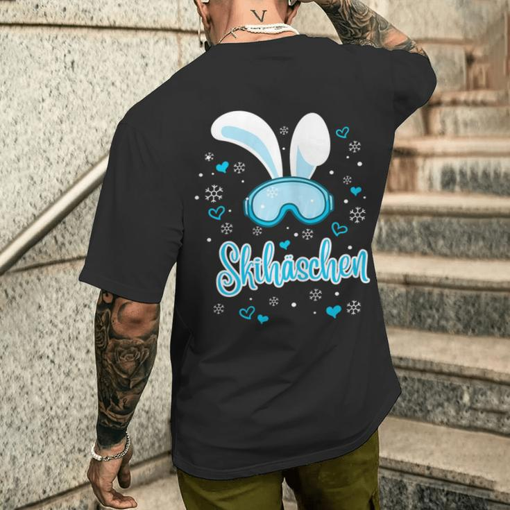 Skihäschen Apres Ski Outfit Bunny Costume Ski Hat T-Shirt mit Rückendruck Geschenke für Ihn