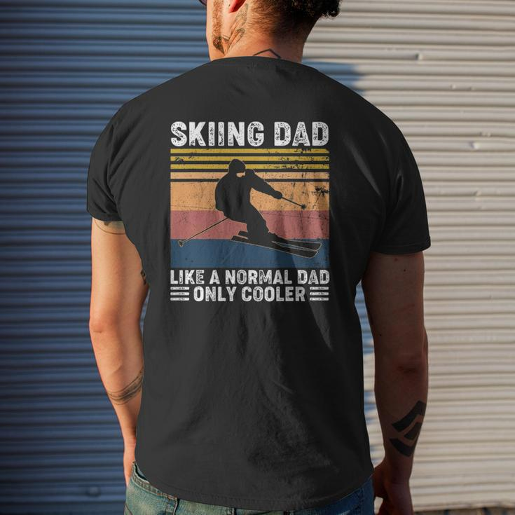Skiing Dad Like A Normal Dad Only Cooler Vintage Mens Back Print T-shirt Gifts for Him