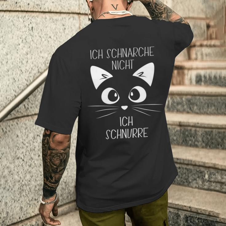 Sleep Ich Schnarche Nicht Ich Purre Katzen Ich Schnarche S T-Shirt mit Rückendruck Geschenke für Ihn