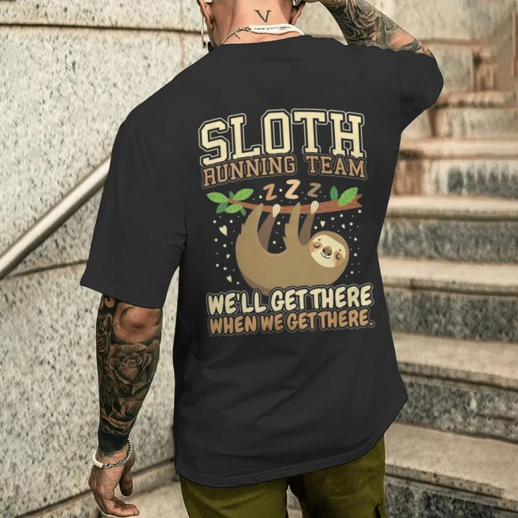 Sloth Running Team Sloth Men's T-shirt Back Print Gifts for Him