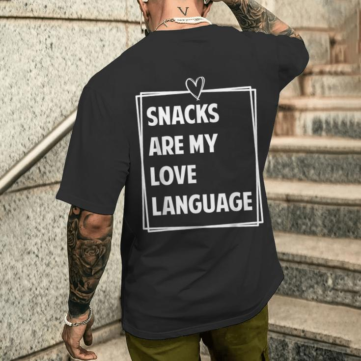 Snacks Are My Love Language Valentines Day Toddler Kid Men's T-shirt Back Print Gifts for Him