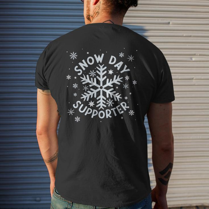 Snow Day Supporter Snowflake Winter Let It Snow Men's T-shirt Back Print Gifts for Him