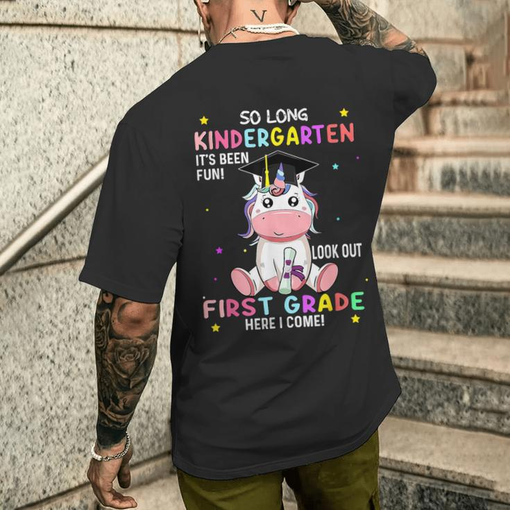 So Long Kindergarten Graduation Class 2024 Unicorn Girls Men's T-shirt Back Print Gifts for Him
