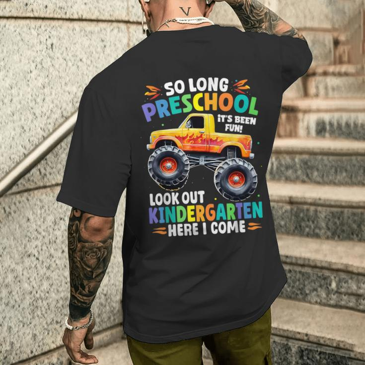 So Long Preschool Graduation Class 2024 Monster Truck Men's T-shirt Back Print Gifts for Him