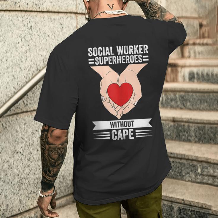 Social Worker Superheroes Without Cape Men's T-shirt Back Print Funny Gifts