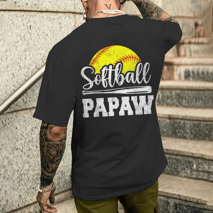 Softball Papaw Softball Player Game Day Father's Day Men's T-shirt Back Print Gifts for Him