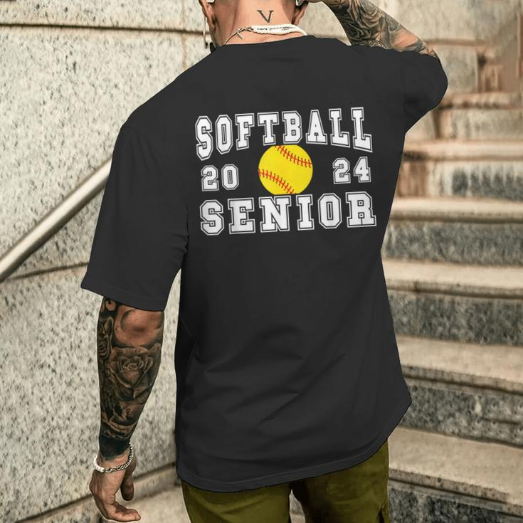 Softball Senior Night Softball Senior 2024 Graduation Party Men's T-shirt Back Print Gifts for Him