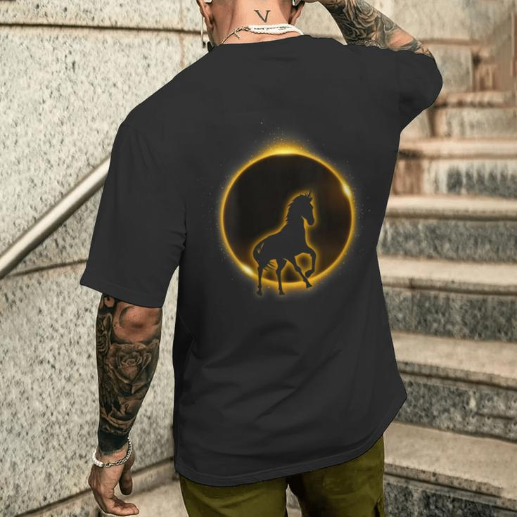 Solar Eclipse 2024 Total April 8 2024 Unicorn Men's T-shirt Back Print Gifts for Him