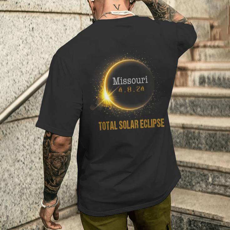 Solar Eclipse 2024 Total Solar Eclipse State Missouri Men's T-shirt Back Print Gifts for Him