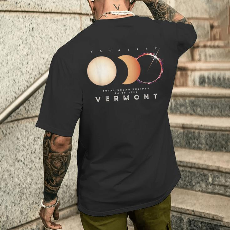 Solar Eclipse 2024 Vermont Total Eclipse American Graphic Men's T-shirt Back Print Gifts for Him