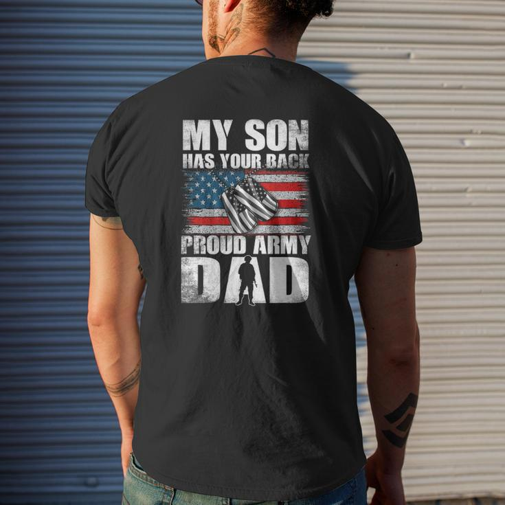 My Son Has Your Back Proud Army Dad Military Dad Mens Back Print T-shirt Gifts for Him