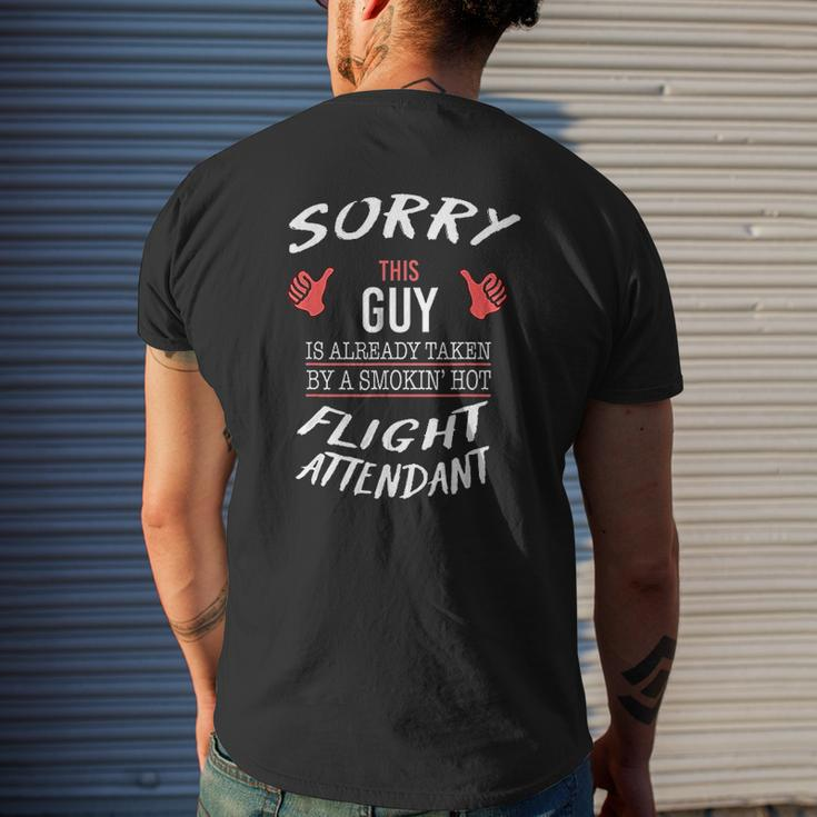 Sorry This Guy Is Taken By Hot Flight Attendant Mens Back Print T-shirt Gifts for Him