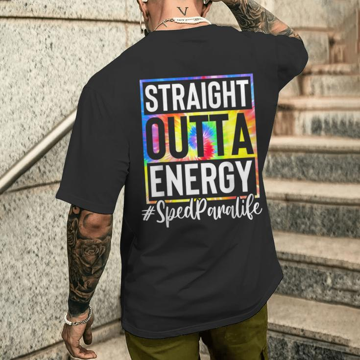 Sped Para Straight Outta Energy Sped Para Life Tie Dye Men's T-shirt Back Print Gifts for Him
