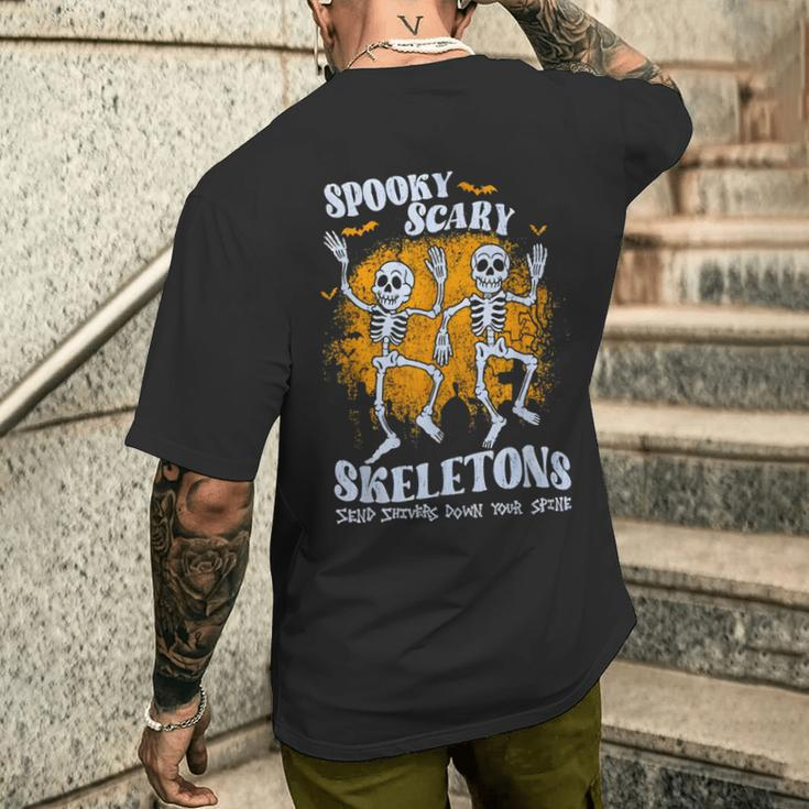 Spooky Scary Skeletons Send Shivers Down Your Spine Men's T-shirt Back Print Gifts for Him