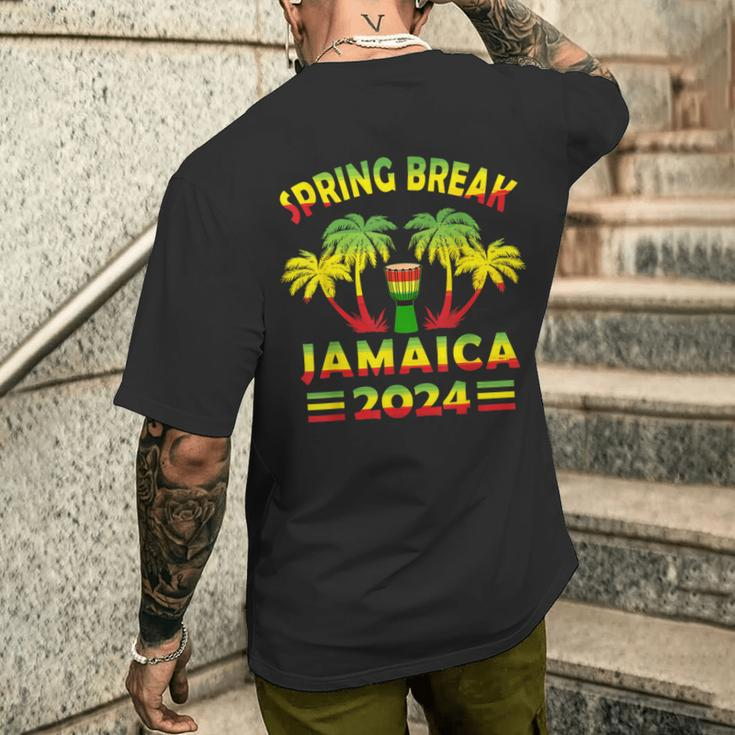 Spring Break Jamaica 2024 Matching Family Vacation Souvenir Men's T-shirt Back Print Gifts for Him