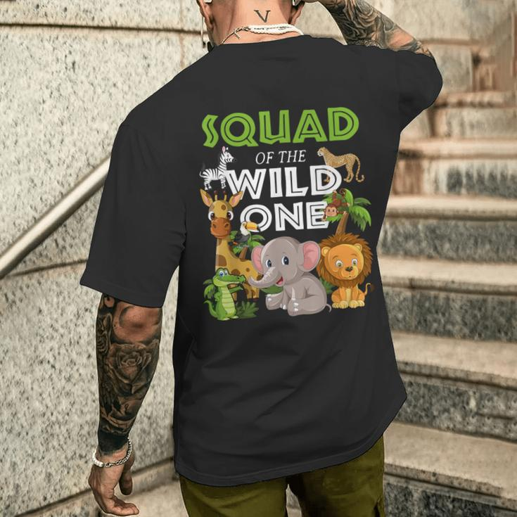 Squad Of The Wild One Zoo Birthday Safari Jungle Animal Men's T-shirt Back Print Gifts for Him