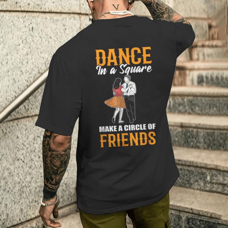 Square Dance Tanz In Einem Quadrat Bilde Einen Freundeskreis German T-Shirt mit Rückendruck Geschenke für Ihn