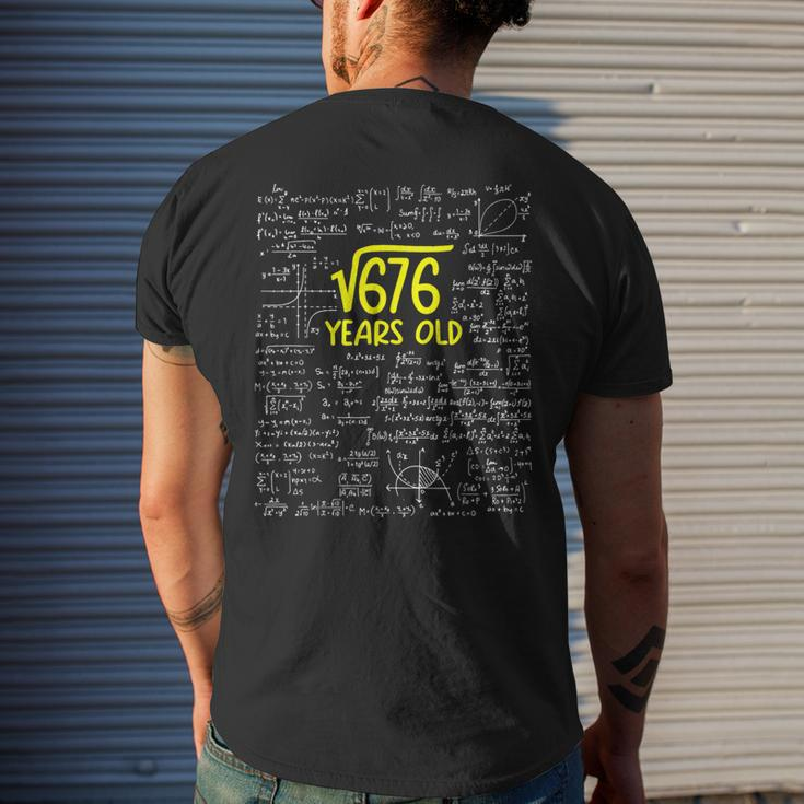 Square Root Of 676 26 Years Old Math Lover 26Th Bday Men's T-shirt Back Print Gifts for Him