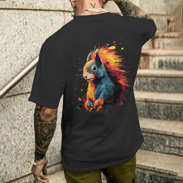 Squirrel Colourful T-Shirt mit Rückendruck Geschenke für Ihn