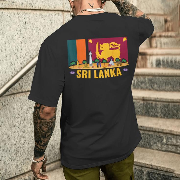 Sri Lanka Flag And Friendship T-Shirt mit Rückendruck Geschenke für Ihn