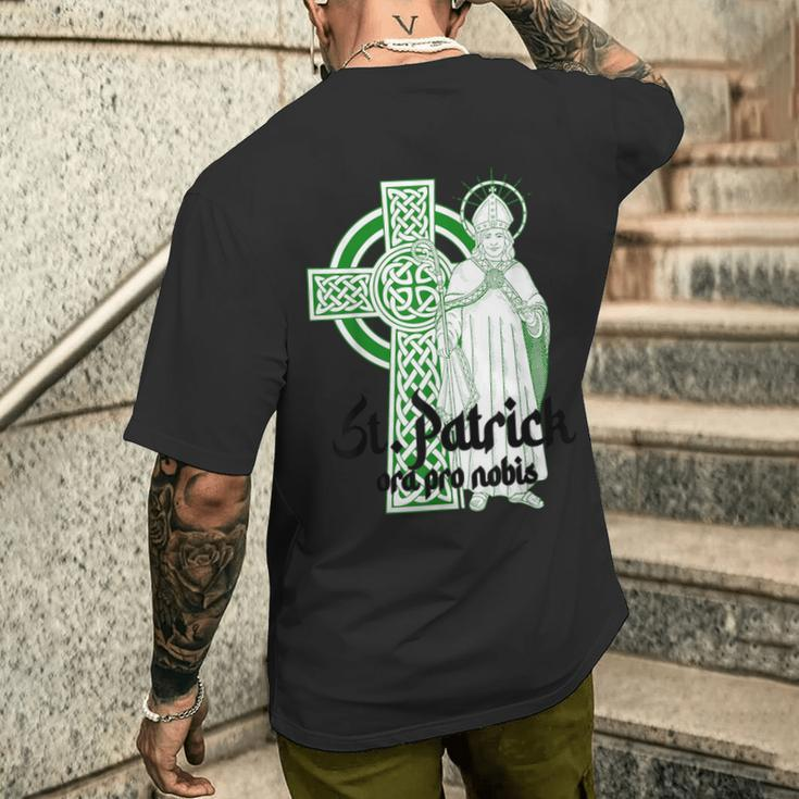 St Patrick Ora Pro Nobis Catholic Ireland Prayer Christian Men's T-shirt Back Print Gifts for Him