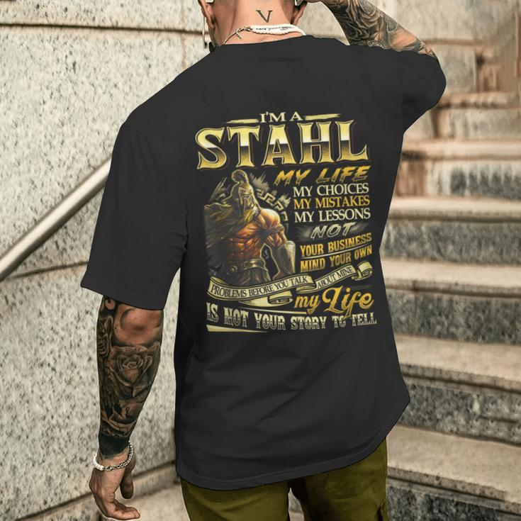 Stahl Family Name Stahl Last Name Team Men's T-shirt Back Print Gifts for Him