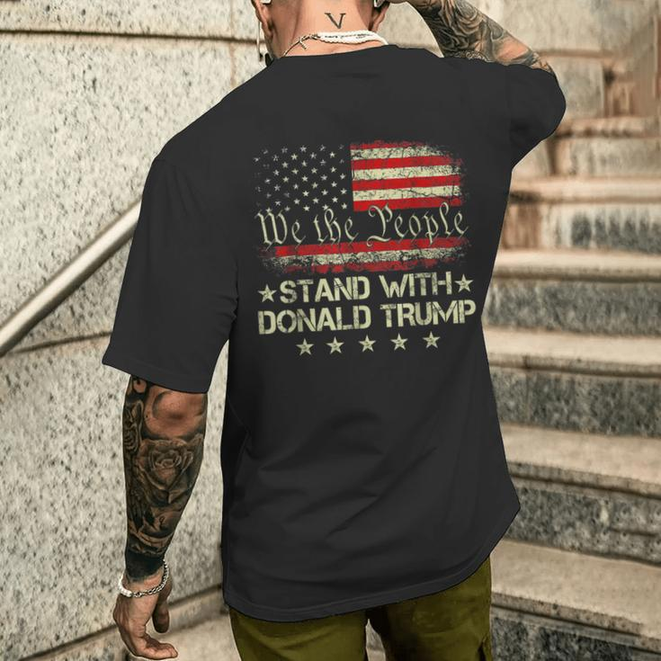 I Stand With Donald Trump 2024 Support Take America Back Men's T-shirt Back Print Gifts for Him