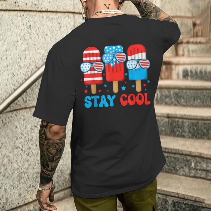 Stay Cool 4Th July Popsicle American Flag Boy Toddler Men's T-shirt Back Print Gifts for Him