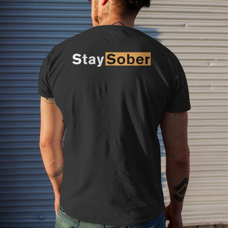 Stay Sober Na Aa Narcotics Anonymous Sobriety Life Men's T-shirt Back Print Funny Gifts
