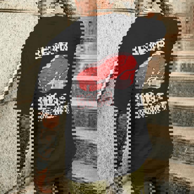 Steak And Meat Alles Unter 500G Ist Aufcut All Under T-Shirt mit Rückendruck Geschenke für Ihn