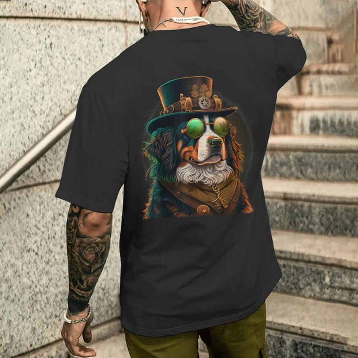 Steampunk Bernese Mountain Dog Men's T-shirt Back Print Gifts for Him