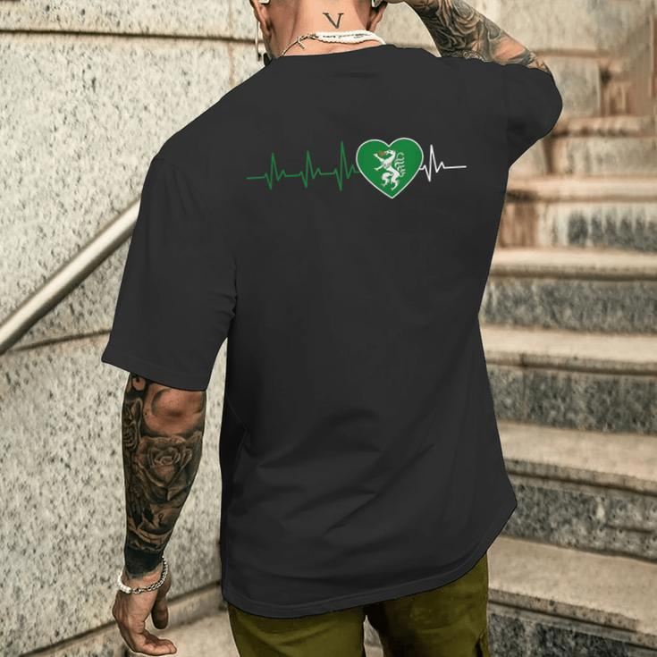 Steiermark Coat Of Arms Steirisch Heartbeat Heart Steirer T-Shirt mit Rückendruck Geschenke für Ihn