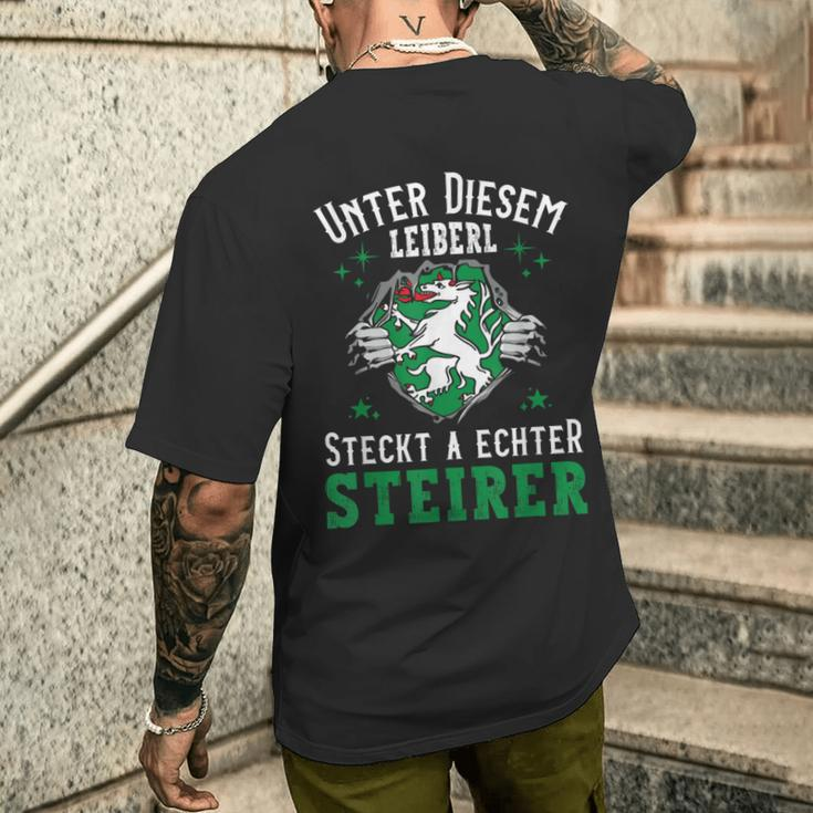 Steiermark Steirisch Crest Leiberl For Real Steirer T-Shirt mit Rückendruck Geschenke für Ihn