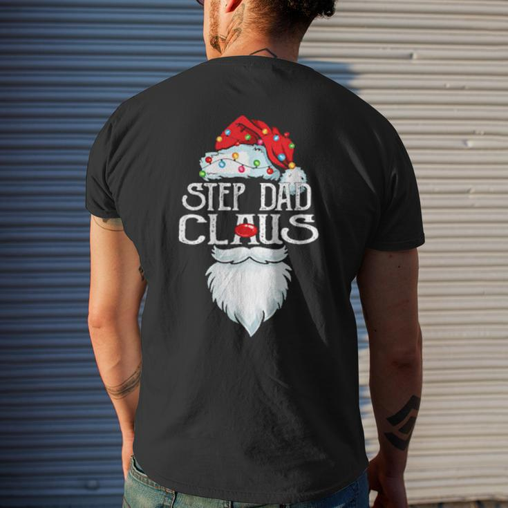 Step Dad Claus Santa Christmas Matching Family Father Day Mens Back Print T-shirt Gifts for Him