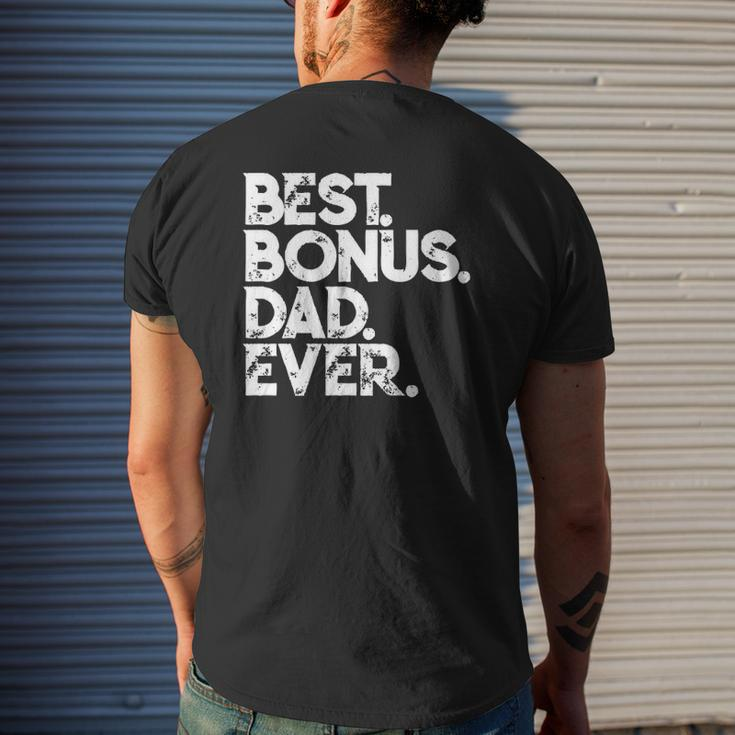 Step Dad Father's Day Best Bonus Dad Ever Mens Back Print T-shirt Gifts for Him