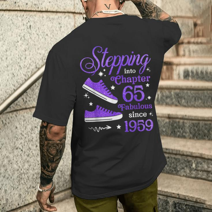 Stepping Into Chapter 65 Fabulous Since 1959 65Th Birthday Men's T-shirt Back Print Gifts for Him