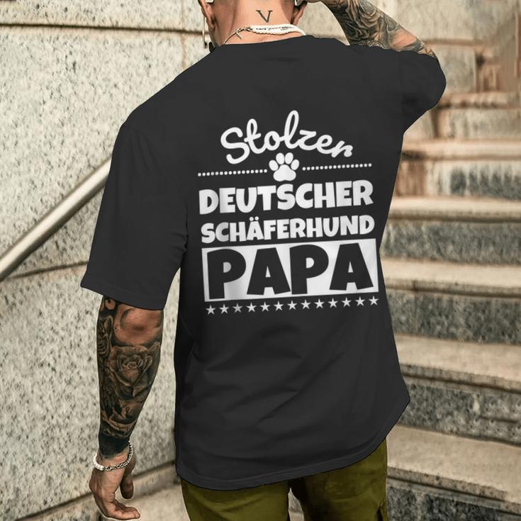 Stolzer Deutscher Schäferhund Papa T-Shirt mit Rückendruck Geschenke für Ihn