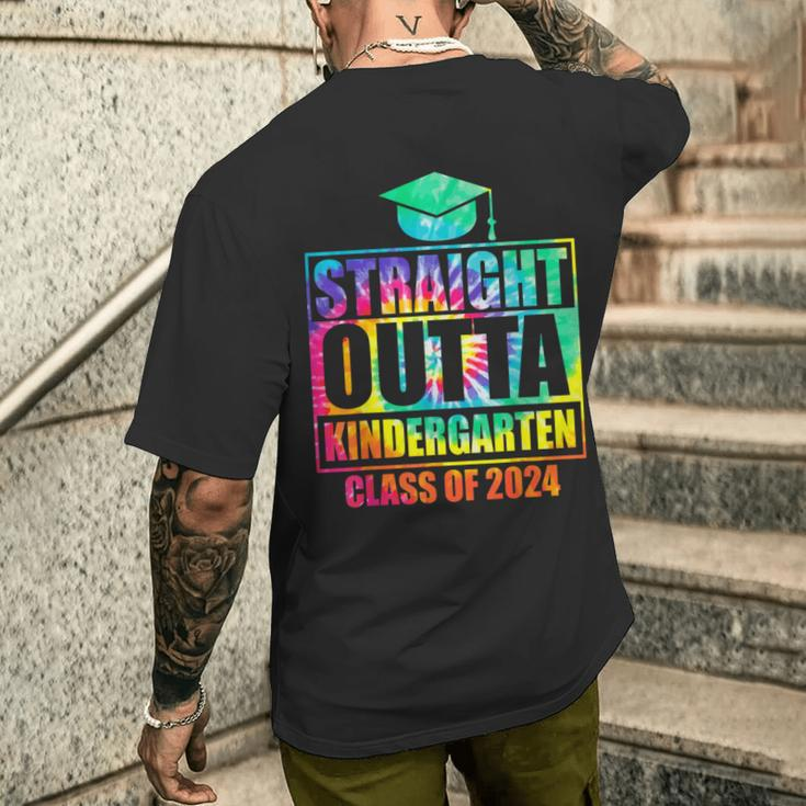Straight Outta Kindergarten School Graduation Class Of 2024 Men's T-shirt Back Print Gifts for Him
