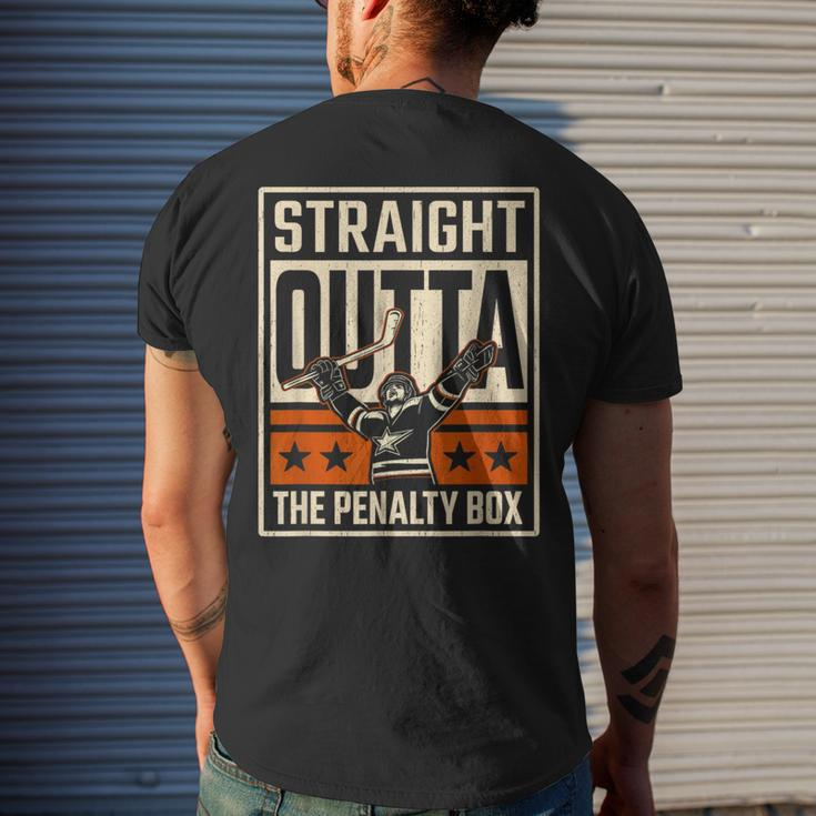 Straight Outta The Penalty Box Hockey Player Fan Lover Men's T-shirt Back Print Gifts for Him