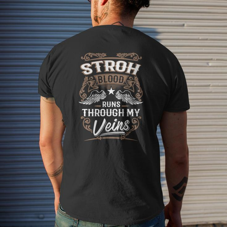 Stroh Blood Runs Through My Veins Legend NameShirt Mens Back Print T-shirt Gifts for Him
