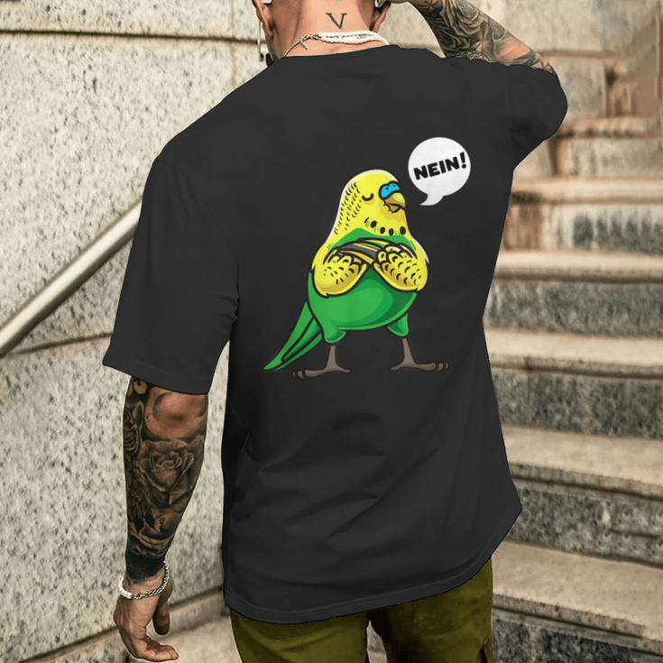 Sturer Budgie Parrot T-Shirt mit Rückendruck Geschenke für Ihn