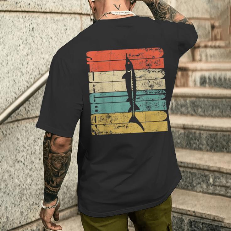 Sturgeon Silhouette Imintage-Stil T-Shirt mit Rückendruck Geschenke für Ihn